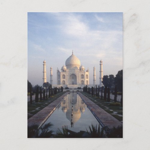 Taj Mahal Reflection in Agra Uttar Pradesh India Postcard