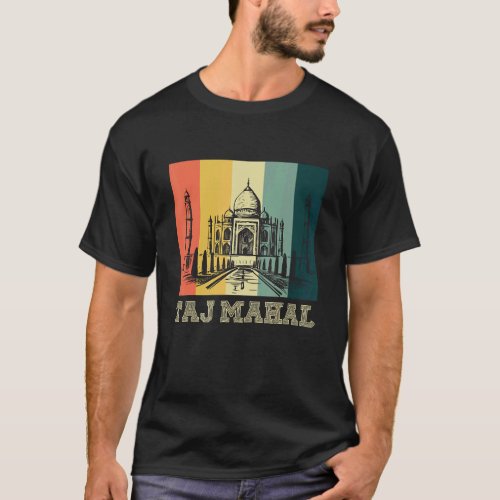 Taj Mahal Retro Vintage Temple From India Asia T_Shirt