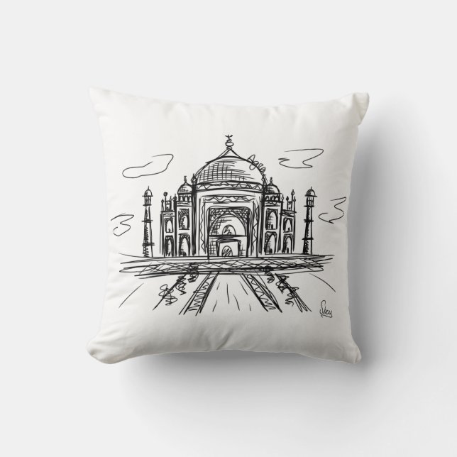 Taj Mahal Throw Pillow (Front)