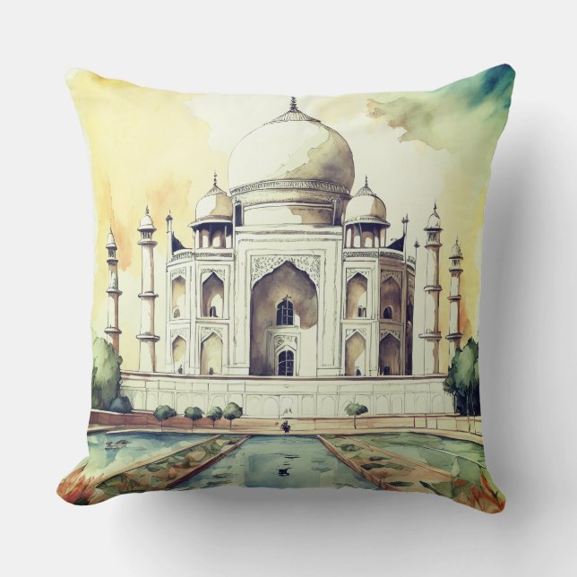 Taj Mahal Throw Pillow (Front)