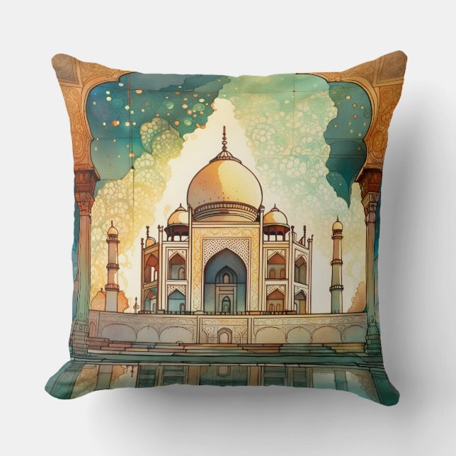 Taj Mahal Throw Pillow (Front)