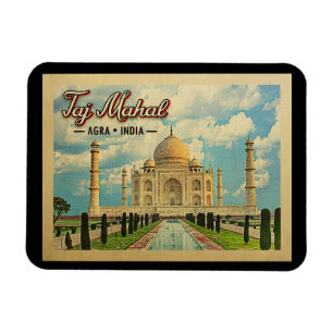 Taj Mahal Vintage Travel India Magnet