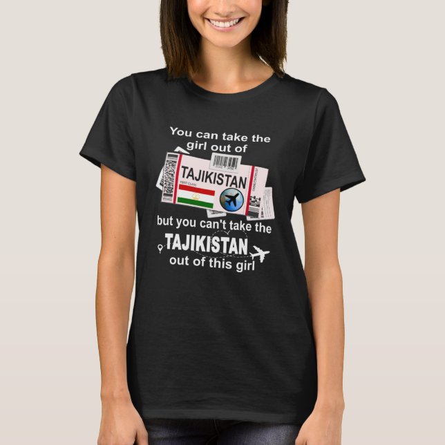 Tajikistan Boarding Pass  Tajikistan Girl  Tajikis T-Shirt (Front)