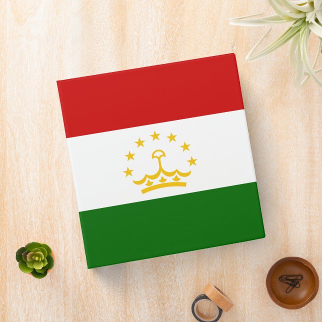 Tajikistan flag 3 ring binder (In Situ)
