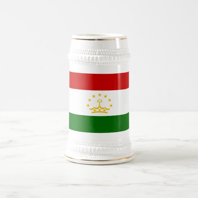 Tajikistan Flag Beer Stein (Center)