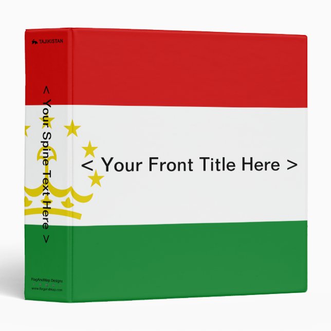 Tajikistan Flag Binder (Front/Spine)