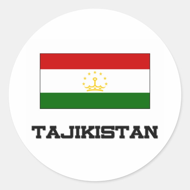 Tajikistan Flag Classic Round Sticker (Front)