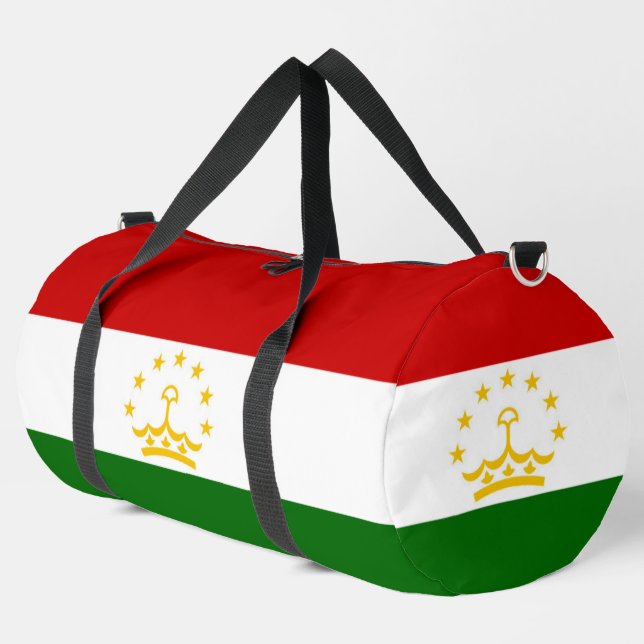 Tajikistan flag duffle bag (Left Corner)