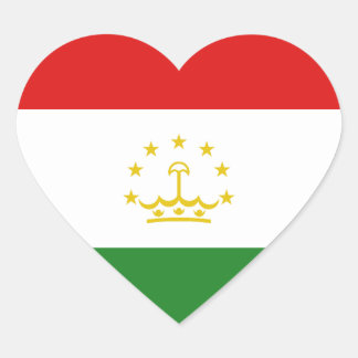 Tajikistan Flag Heart Sticker