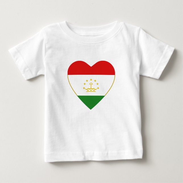 Tajikistan Flag Heart T-Shirt (Front)