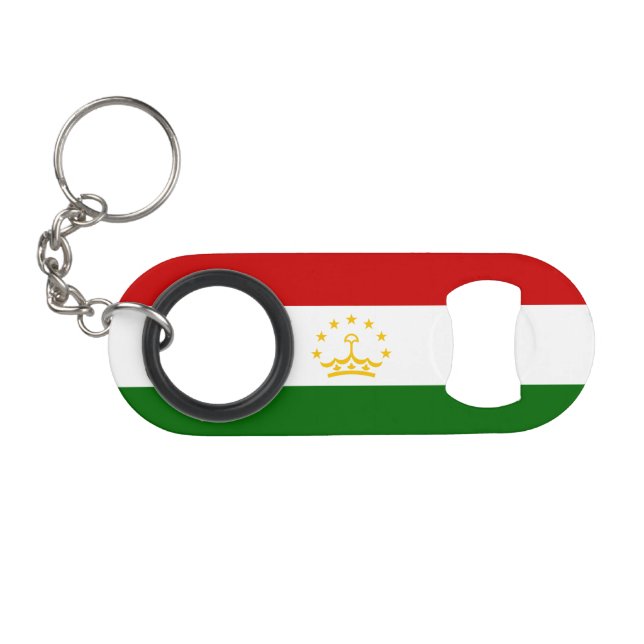 Tajikistan Flag Keychain Bottle Opener (Front (Horizontal))