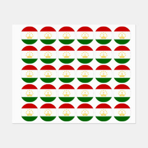 Tajikistan flag labels