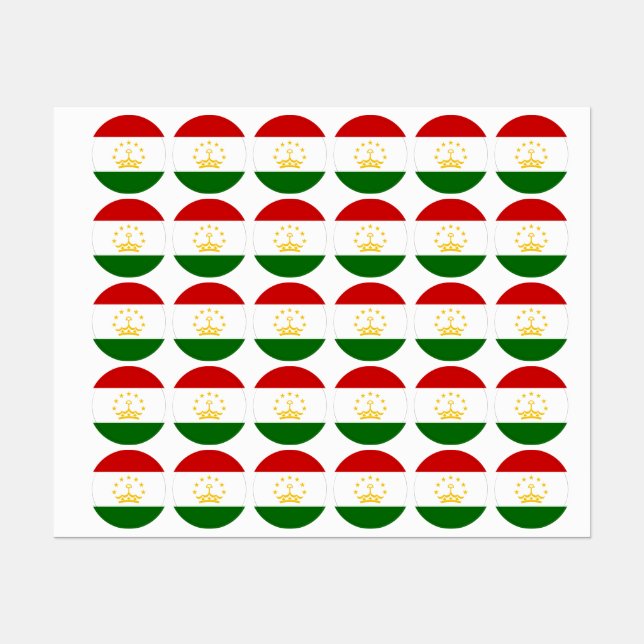 Tajikistan flag labels (Sheet)