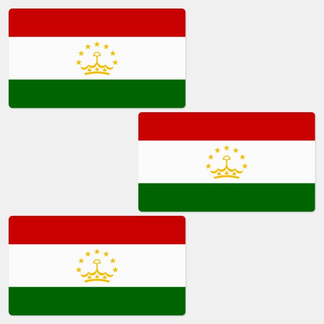 Tajikistan Flag Labels (Group)