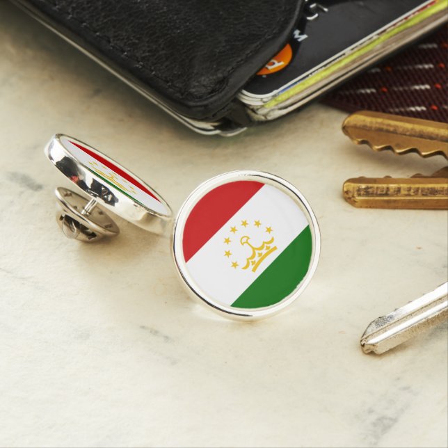 Tajikistan flag lapel pin (In Situ)