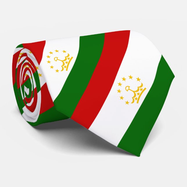 Tajikistan Flag Neck Tie (Rolled)