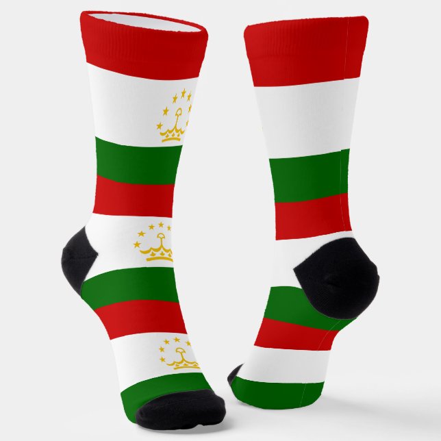 Tajikistan Flag Socks (Angled)