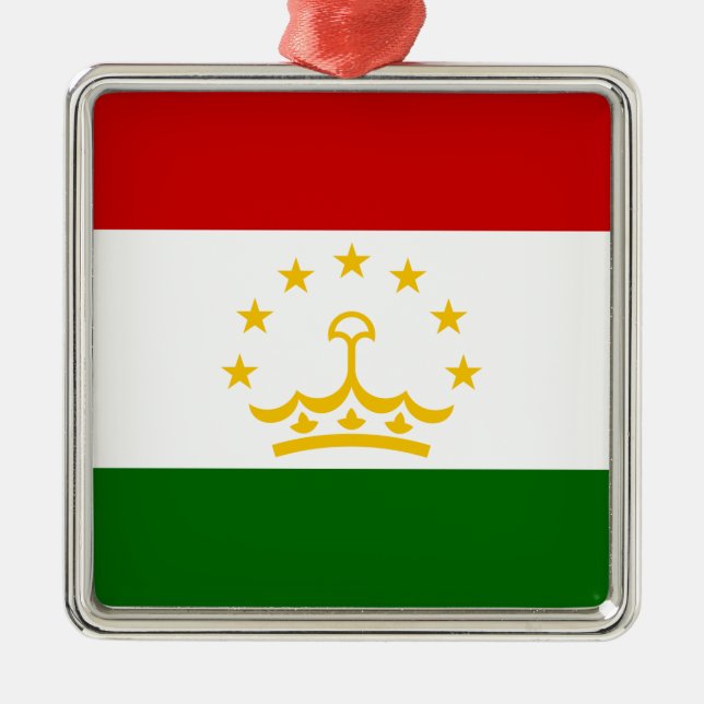 Tajikistan Flag (Tajik) (Republic of Tajikistan) C Metal Ornament (Front)