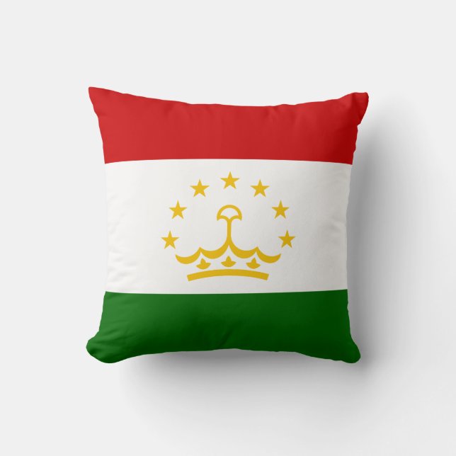 Tajikistan Flag Throw Pillow (Front)