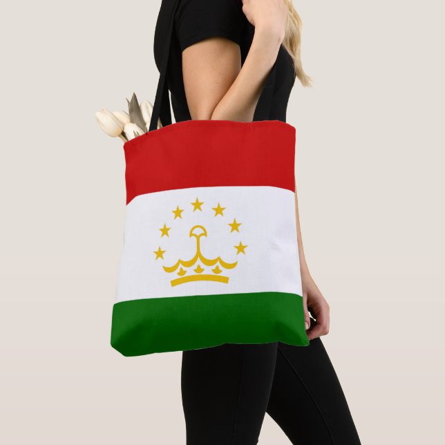 Tajikistan flag tote bag (Close Up)