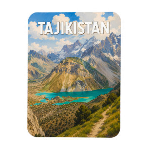 Tajikistan Illustration Travel Art Vintage Magnet