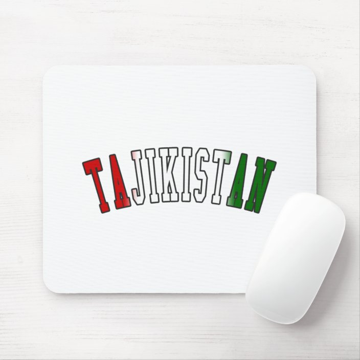 Tajikistan in National Flag Colors Mouse Pad