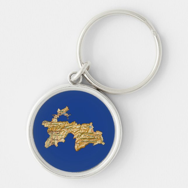 Tajikistan Map Keychain (Front)