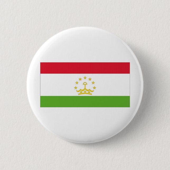 Tajikistan National Flag Pinback Button (Front)