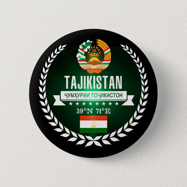 Tajikistan Pinback Button (Front)