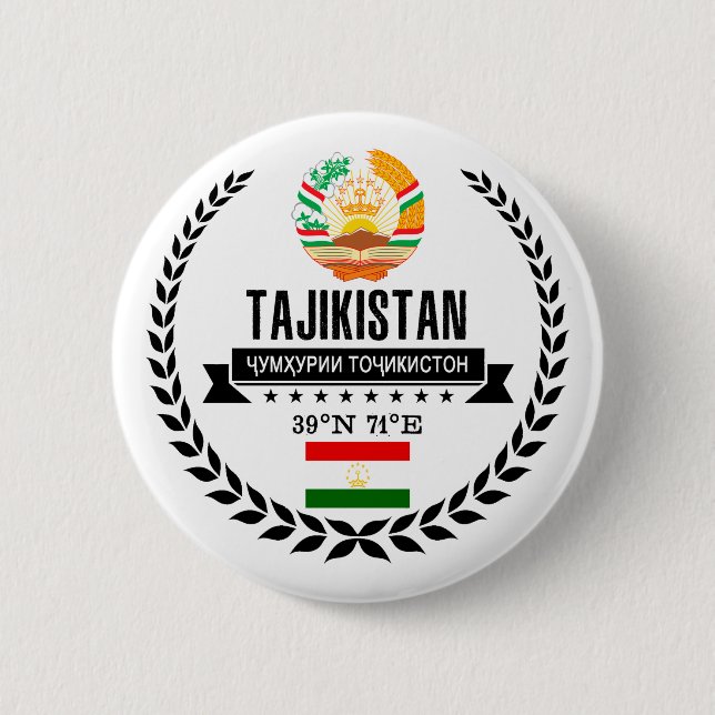 Tajikistan Pinback Button (Front)