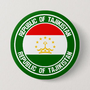 Tajikistan Round Emblem Button
