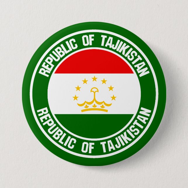 Tajikistan Round Emblem Button (Front)