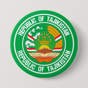 Tajikistan Round Emblem Button