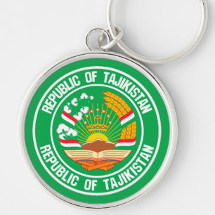 Tajikistan Round Emblem Keychain
