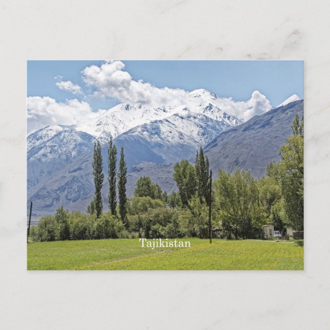 Tajikistan scenic landscape photograph postcard (Front)