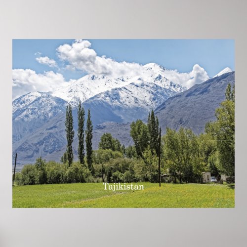 Tajikistan scenic landscape photograph poster