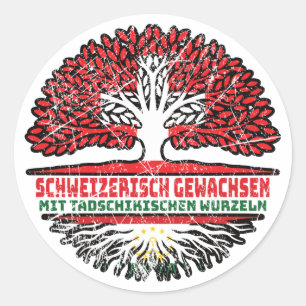 Tajikistan Tajik Swiss Tree Classic Round Sticker
