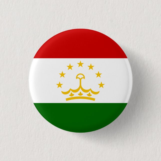 Tajikistani Flag, Flag of Tajikistan Button (Front)