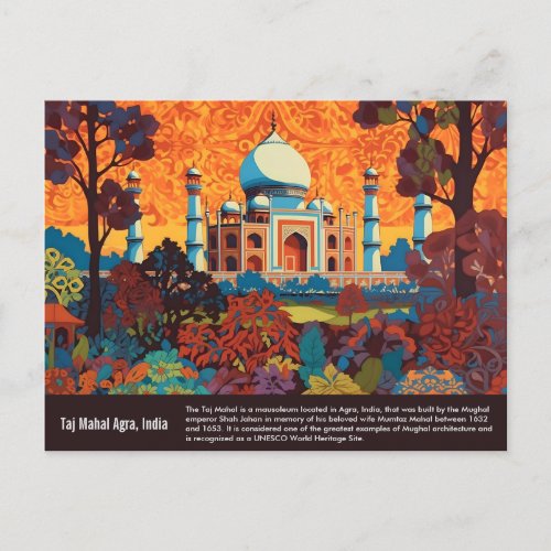 Tajmahal Painting Postcard