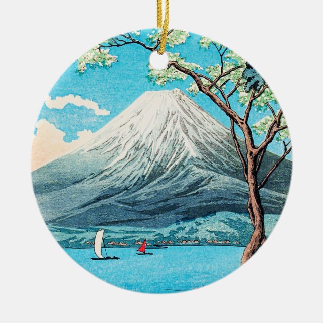 Takahashi - Mount Fuji from Lake Yamanaka Ceramic Ornament (Front)