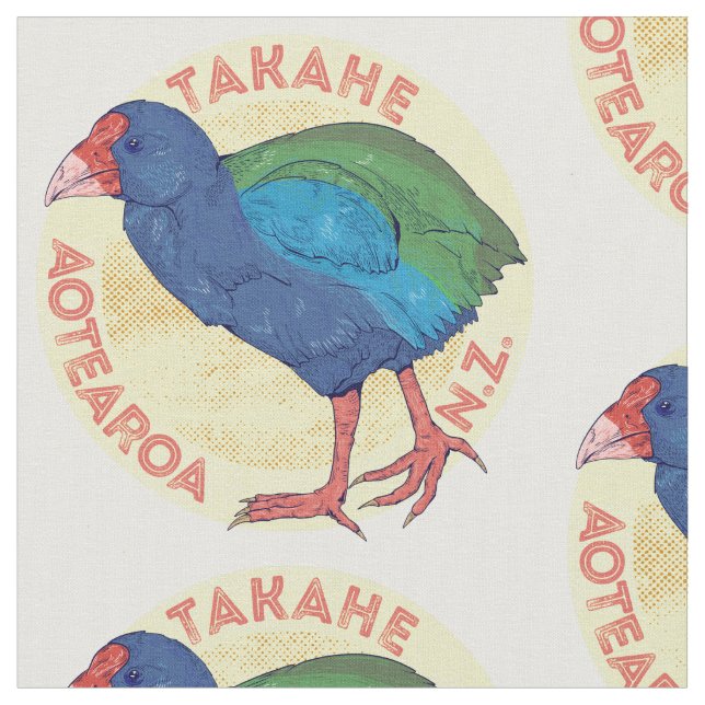 Takahe Aotearoa New Zealand Fabric (Close Up)