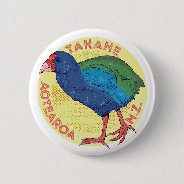 Takahe NZ bird Button (Front)