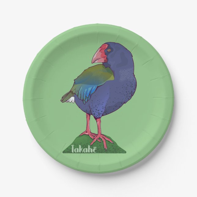 Takahe NZ bird Paper Plates (Front)