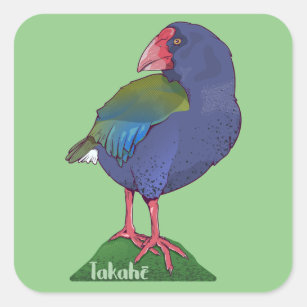 Takahe NZ bird Square Sticker