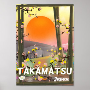 Takamatsu japan travel poster