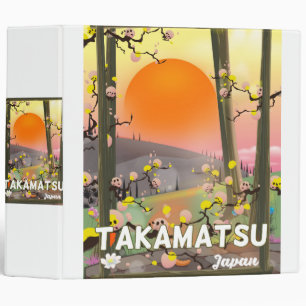 Takamatsu japan travel poster 3 ring binder