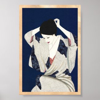 Takasawa Keiichi Hair classic japanese lady woman Poster