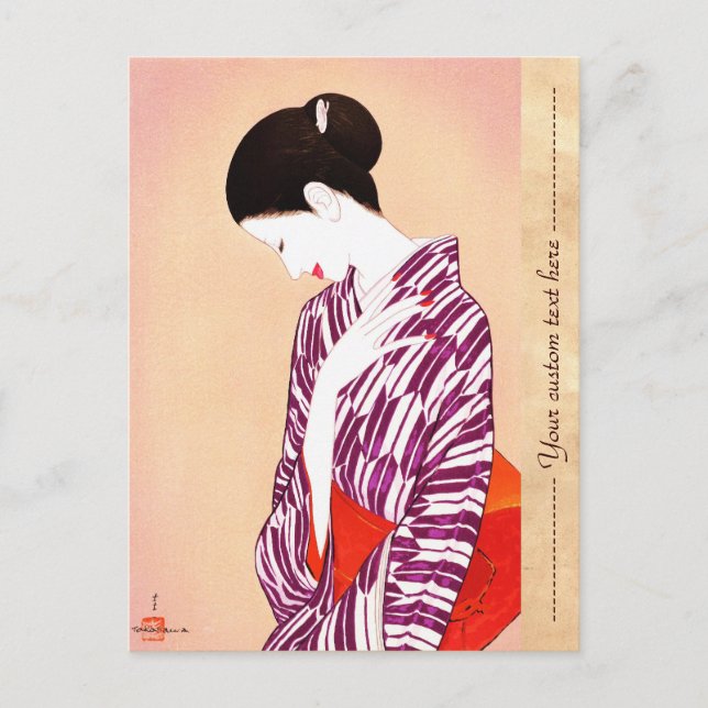 Takasawa Keiichi Woman in kimono art japan lady Postcard (Front)