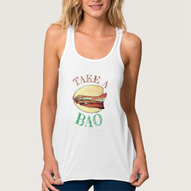 TAKE A BAO Pork Belly Bun Chinese Taiwanese Food Tank Top (Front)