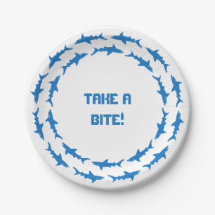 Take a Bite - Circling Sharks Custom Beach Party Paper Plates